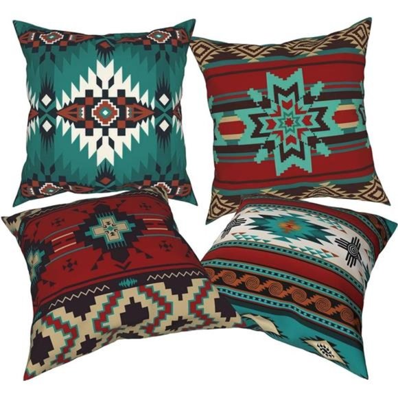 Western Native American Throw Pillow Covers 18X18 Southwestern Boho Aztec Navajo - Picture 7 of 7